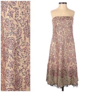 Ideology 100% SILK strapless midi dress